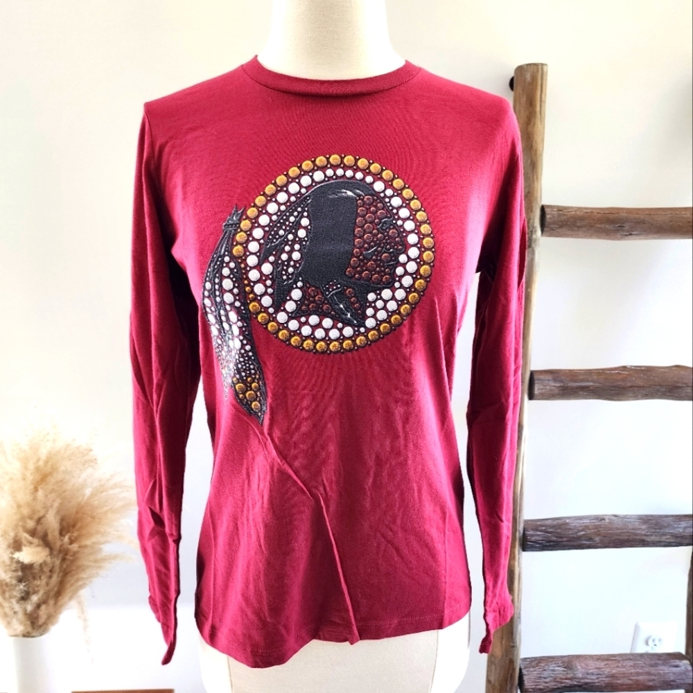 NFL Washington Redskins Commanders Football Women's Long Sleeve Tee NWT Small
